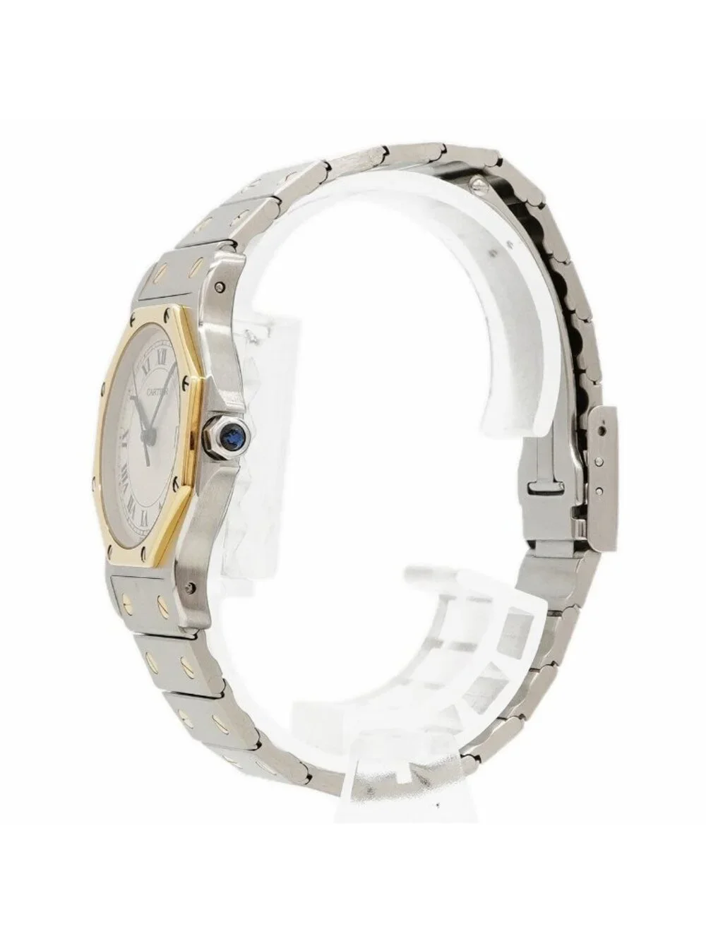 Cartier Santos Octagon LM Ivory Dial Watch